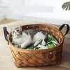 Bamboo Rattan Cat Bed House Kennel Nest Dog Bed Cat Tent Summer Dog Sofa Bed Cushion Pet Bed Cat House Dog House Cat Rug Teepee - Image 1