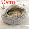 2 In 1 Dog And Cat Bed Pet Winter Bed Round Plush Warm Bed House Soft Long Plush Pets Bed Pet Products - Image 73