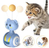 Cat Interactive Feather Toys Pet Bumbler Funny Toy Interactive Cats Toys Cat Rolling Teaser Feather Wand Toys Rotating Ball - Image 1