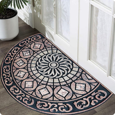 American-style Semi-circular Household Entrywaybathroom Absorbent Non-slip Doormat