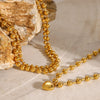 Stainless Steel Beaded Love Necklace 18k Golden Clavicle Chain - Image 1