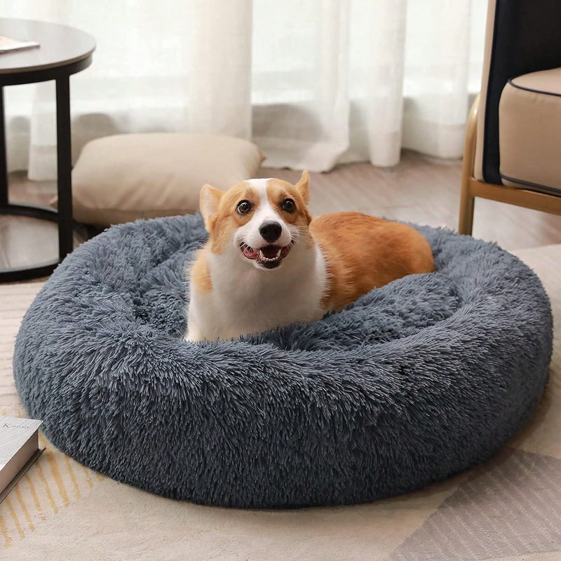 Indoor Cat And Dog Bed, A Quiet Doughnut-Shaped Bed, A Washable Round Soft Pet Bed, Suitable For Medium-Sized And Large Cats And Dogs