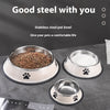 Printed Non-slip Bowl Cat Stainless Steel Food Basin Rice Bowl - Image 1