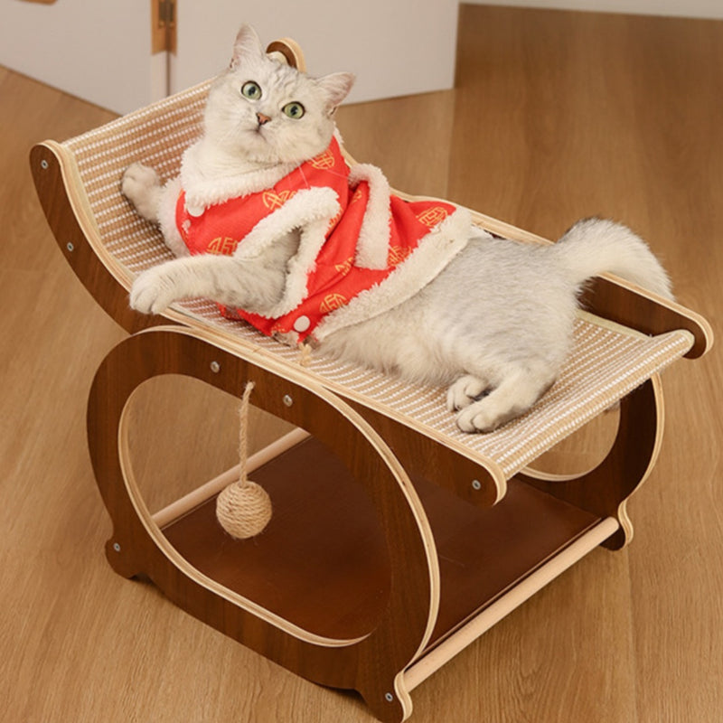 One Piece Solid Wood Sisal Mat, Scratch Resistant Cat Bed