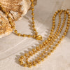 Stainless Steel Beaded Love Necklace 18k Golden Clavicle Chain - Image 4