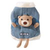 Autumn And Winter Korean-style Dog Pocket Three-dimensional Bear, Denim Towing Vest, Cat Cotton Coat, Warm Pet Dog Clothes - Image 11