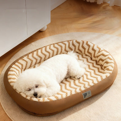 Oval Plush Bed For Cats And Dogs To Keep Warm In Fall And Winter
